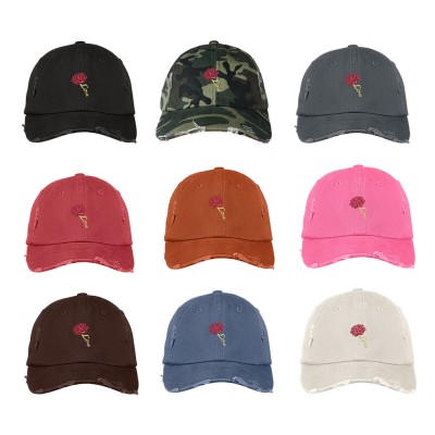 ROSE LOVE Distressed Dad Hat Embroidered Floral Rosaceae Cap Hat  Many Colors  eb-95611488
